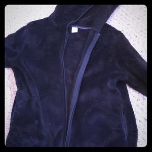 Black sherpa zip up hoodie